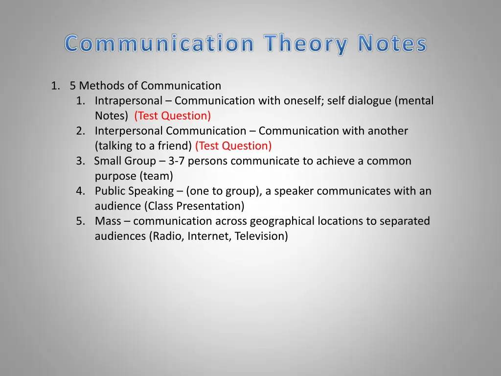 communication theory notes