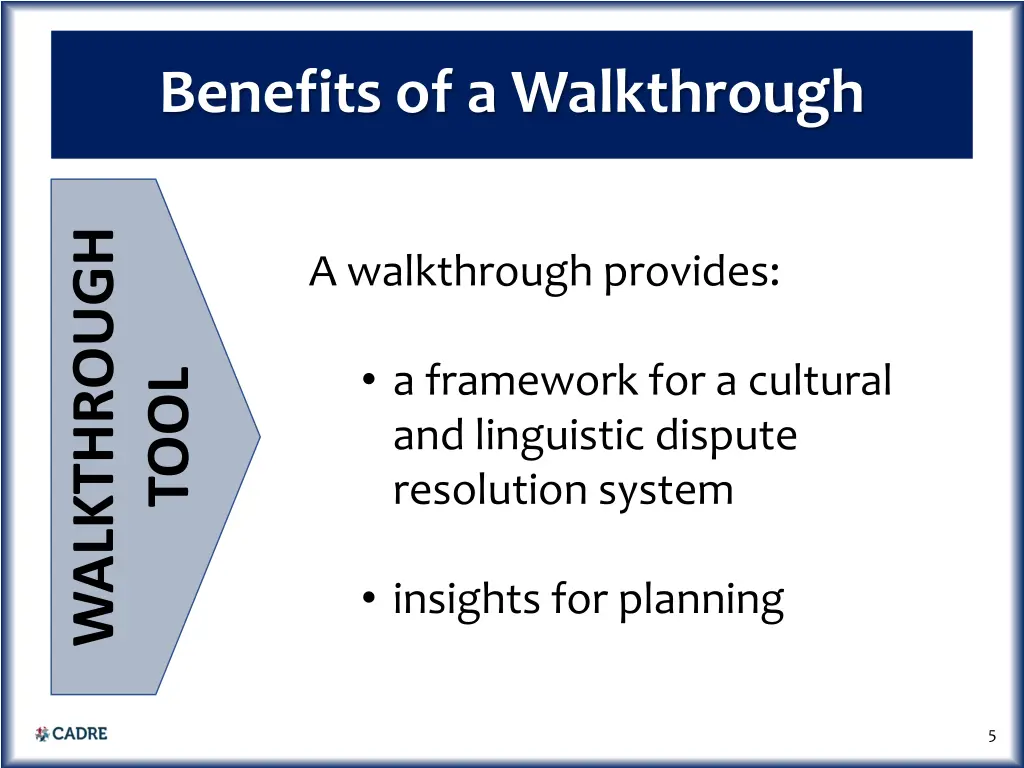 benefits of a walkthrough