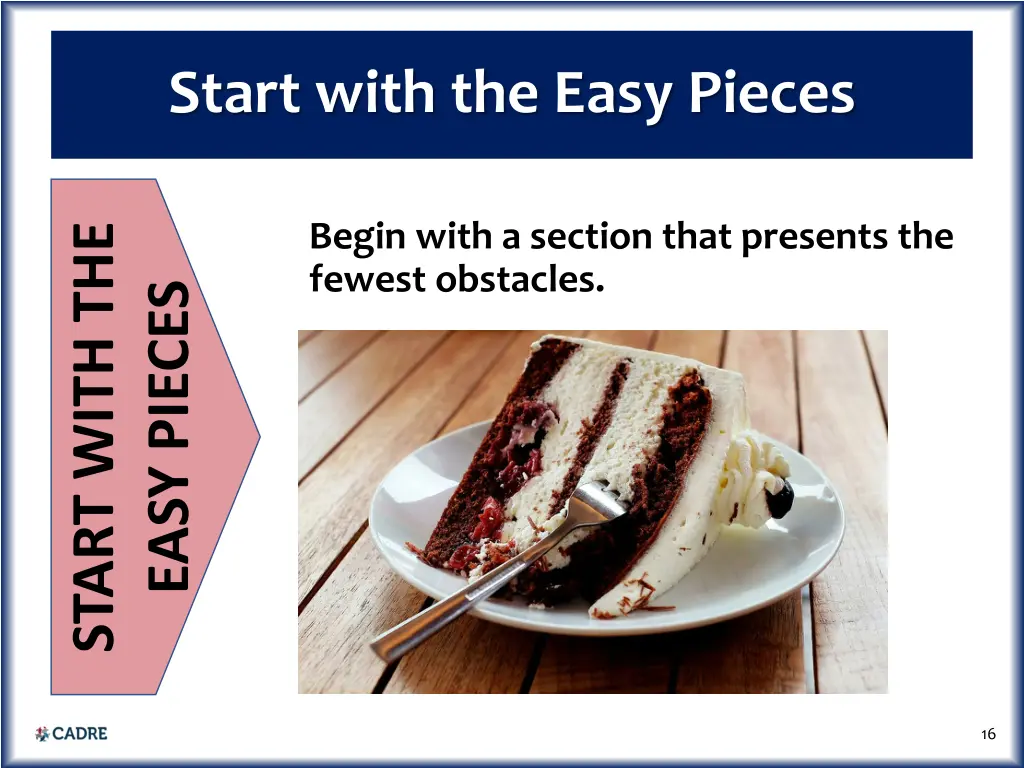 start with the easy pieces