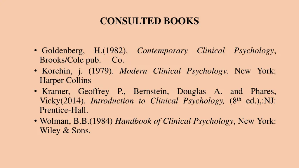 consulted books