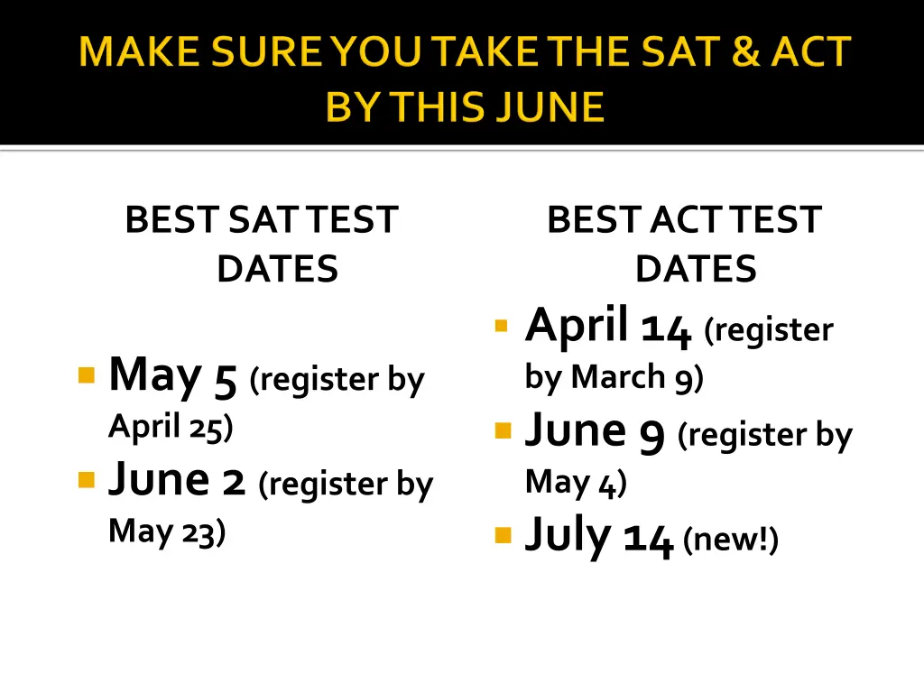 best sat test dates