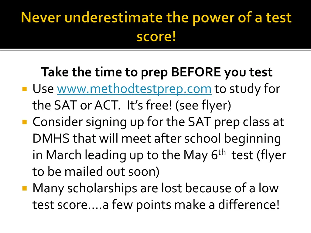 take the time to prep before you test