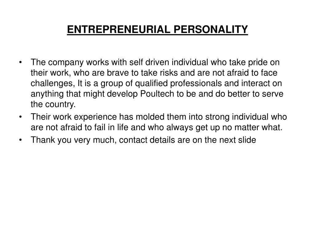 entrepreneurial personality
