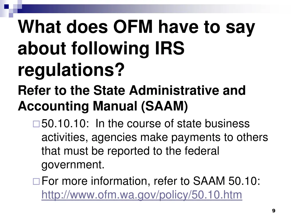 what does ofm have to say about following