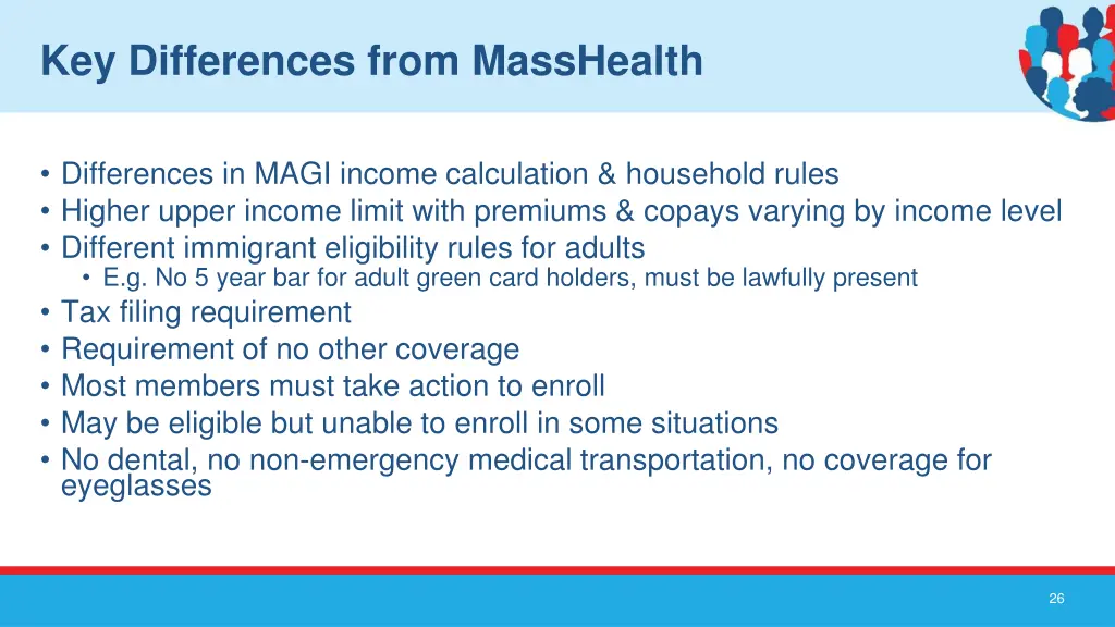 key differences from masshealth