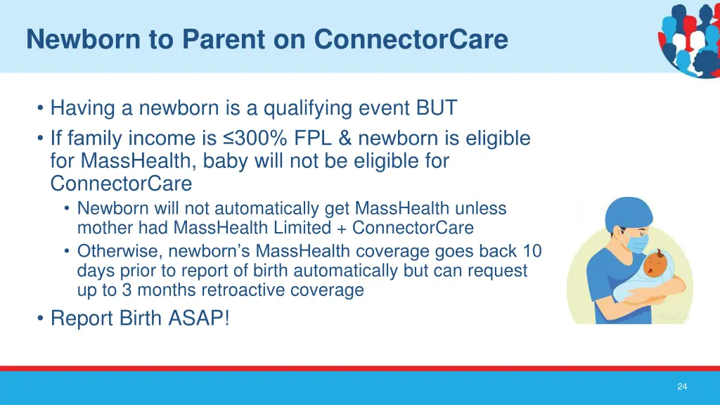 newborn to parent on connectorcare