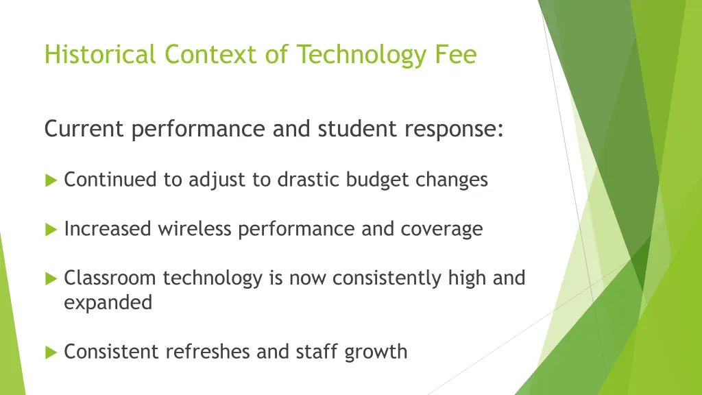historical context of technology fee 1