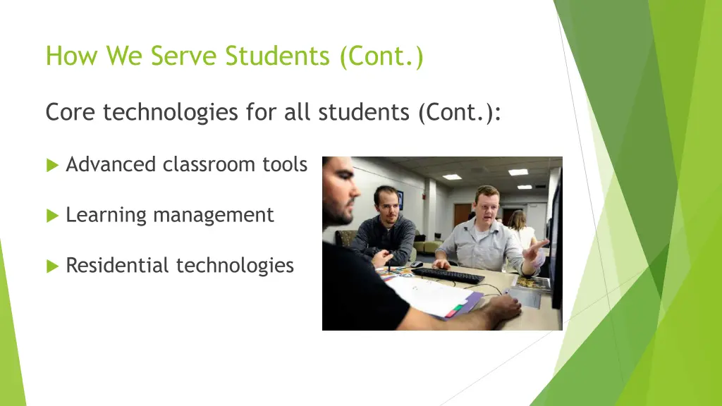 how we serve students cont