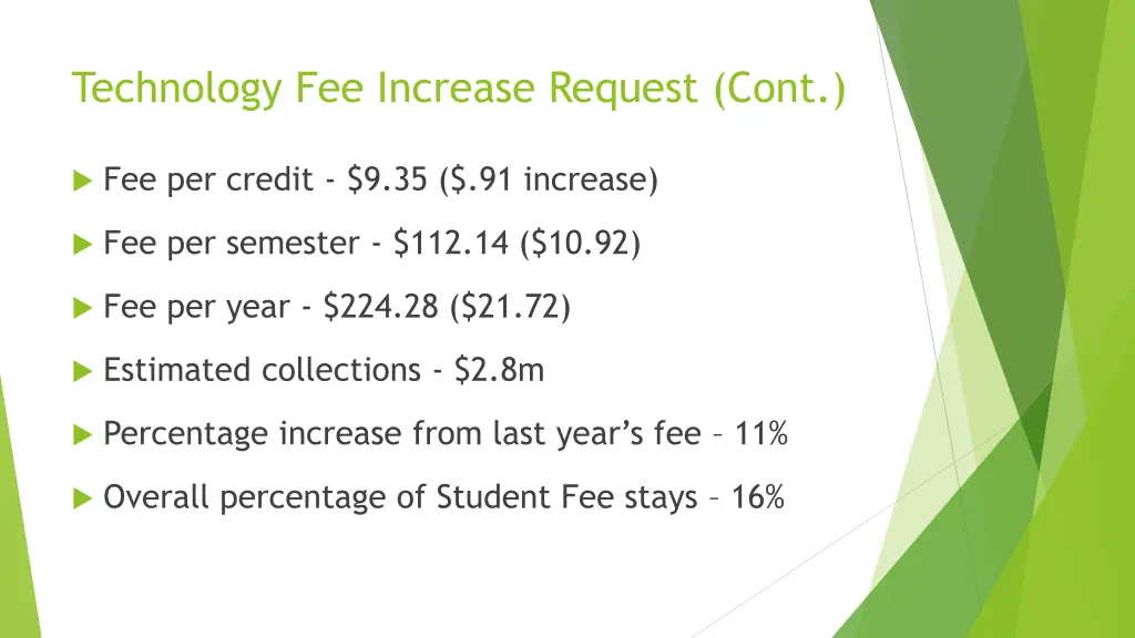 technology fee increase request cont 1