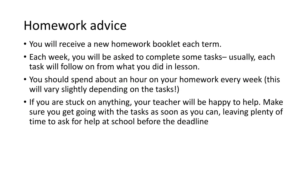 homework advice