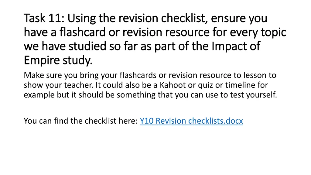 task 11 using the revision checklist ensure