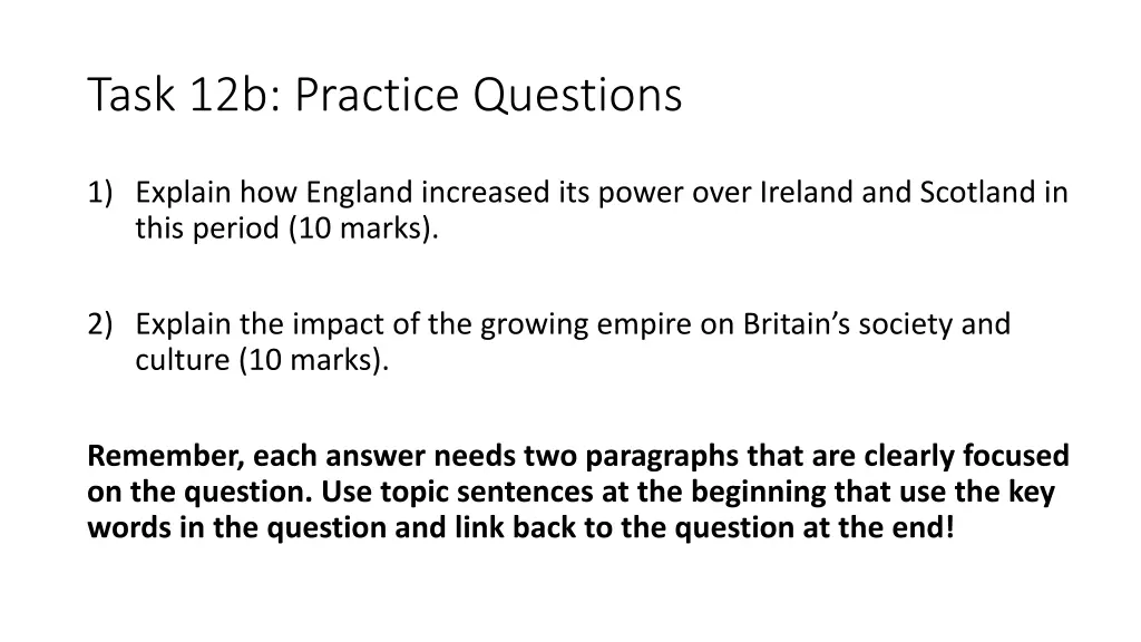 task 12b practice questions
