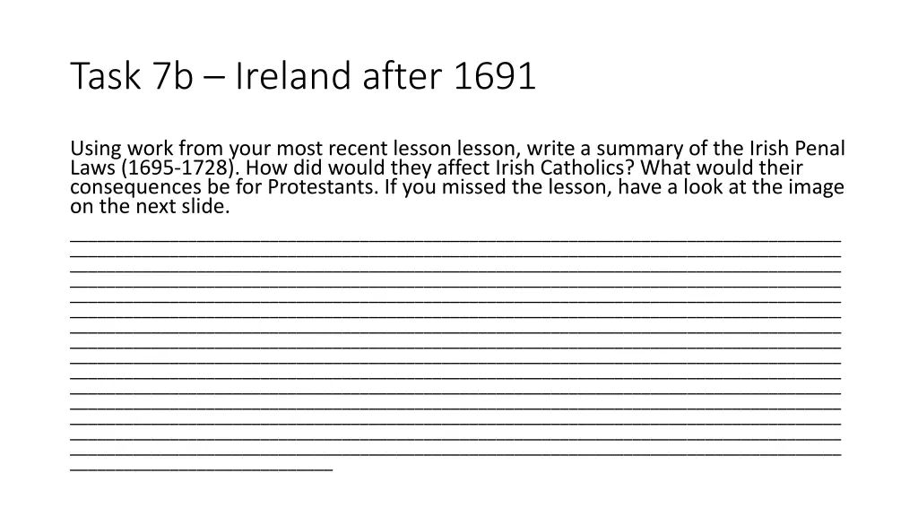 task 7b ireland after 1691