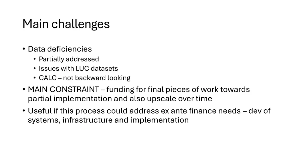 main challenges