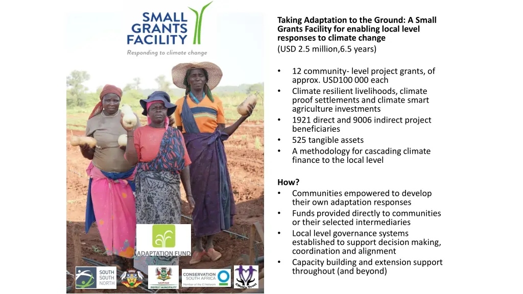 taking adaptation to the ground a small grants
