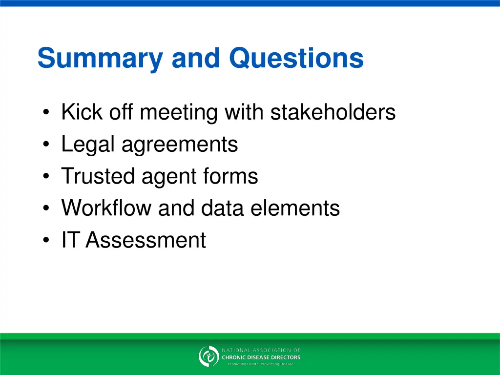 summary and questions