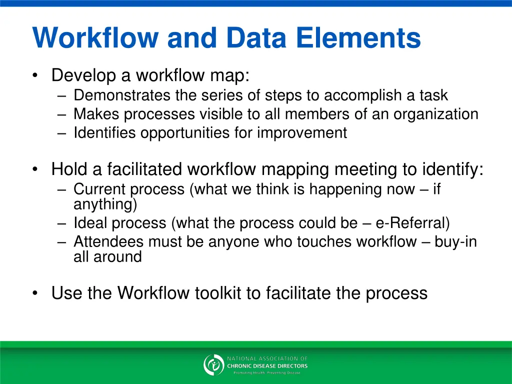 workflow and data elements 1