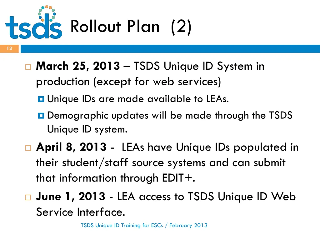 rollout plan 2