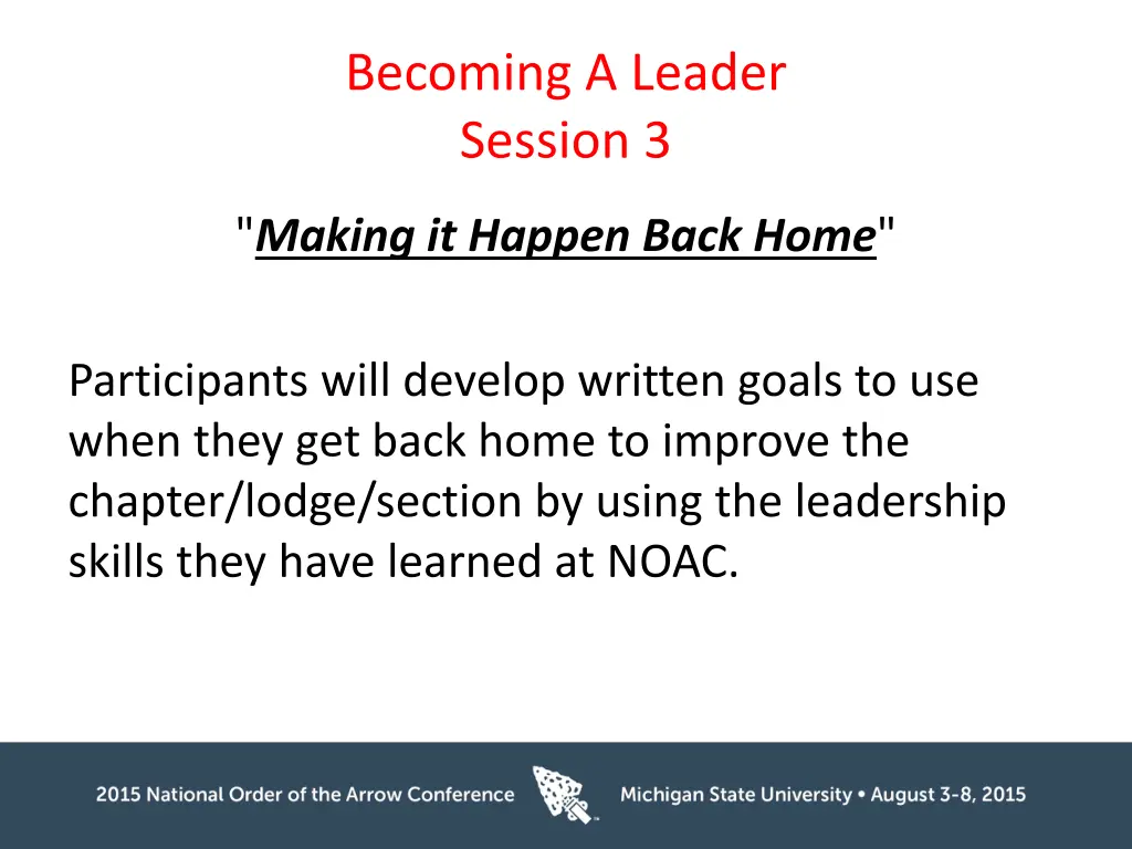 becoming a leader session 3
