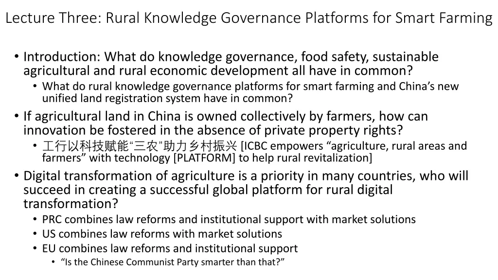 lecture three rural knowledge governance