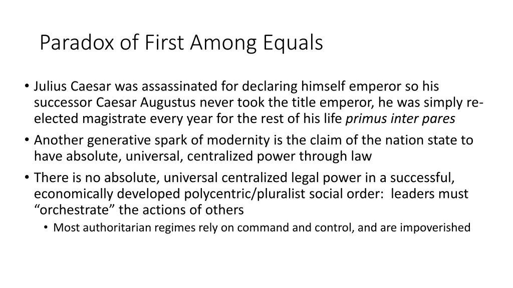 paradox of first among equals 1