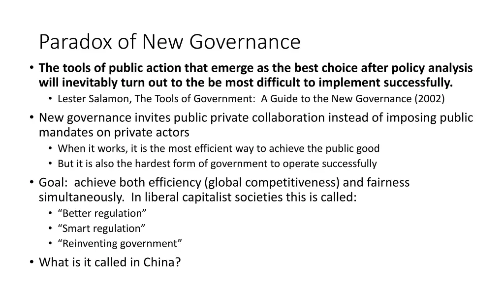 paradox of new governance the tools of public