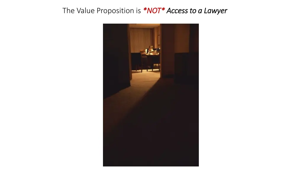 the value proposition is not