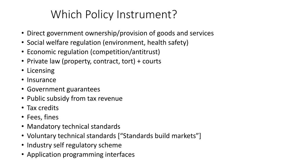 which policy instrument