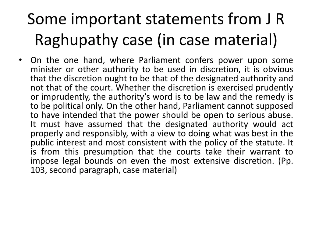 some important statements from j r raghupathy