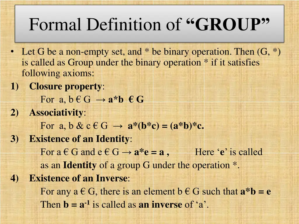 formal definition of group