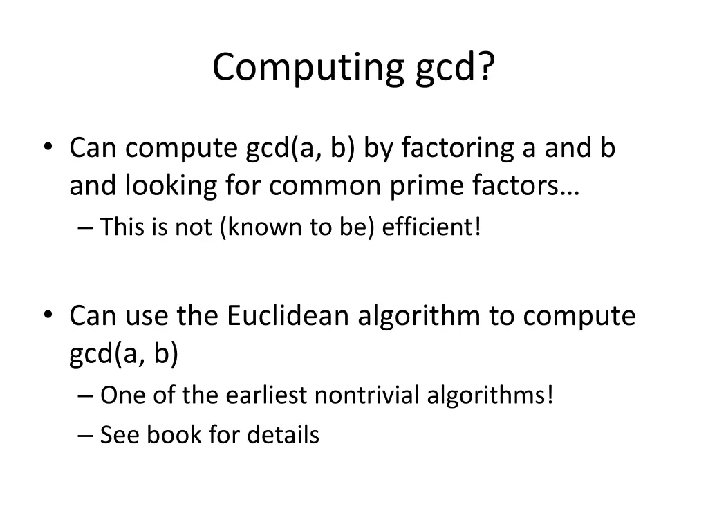 computing gcd