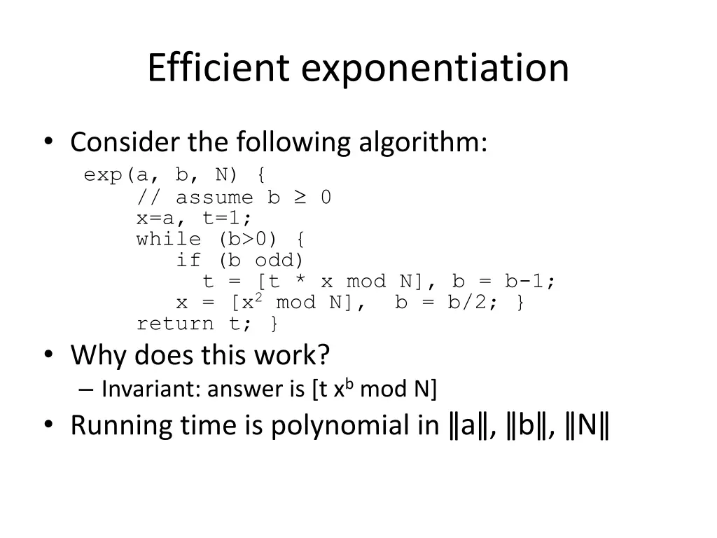 efficient exponentiation 2