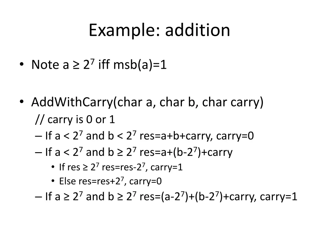 example addition 1