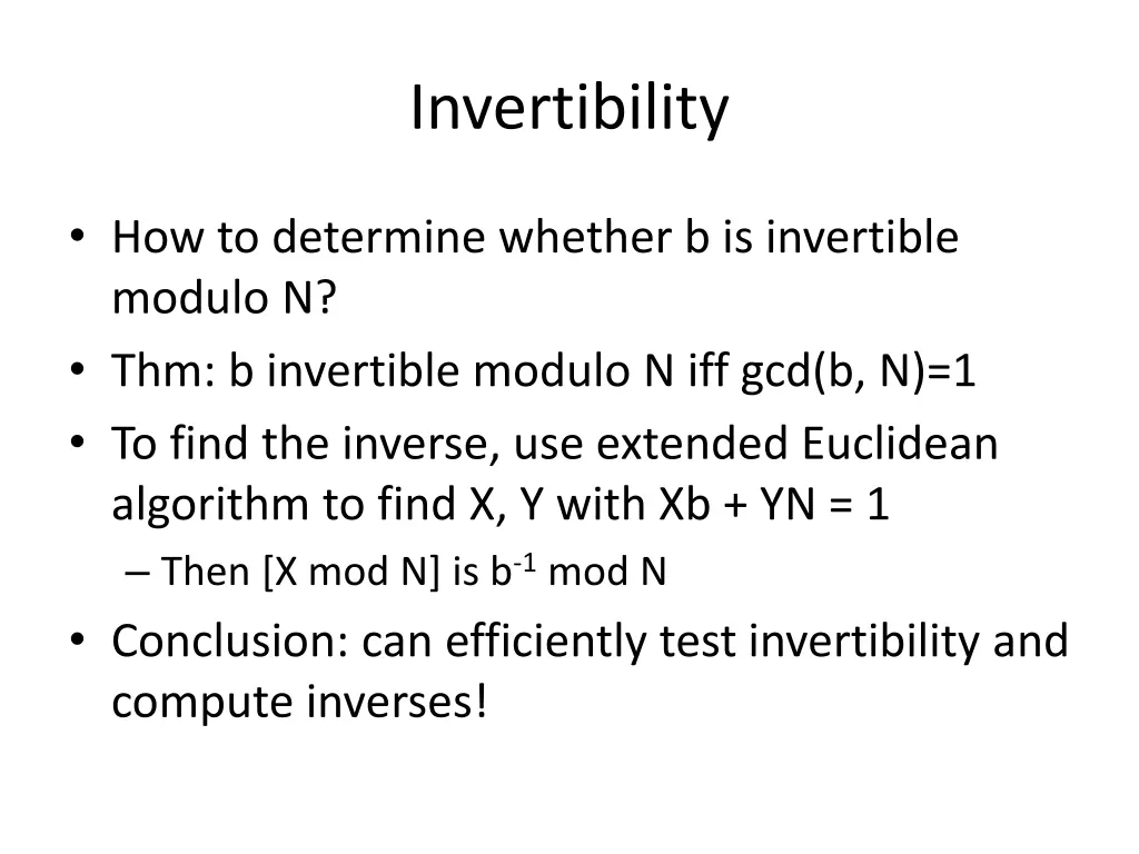 invertibility