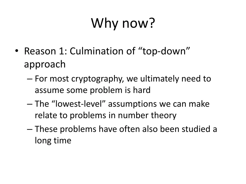 why now 1