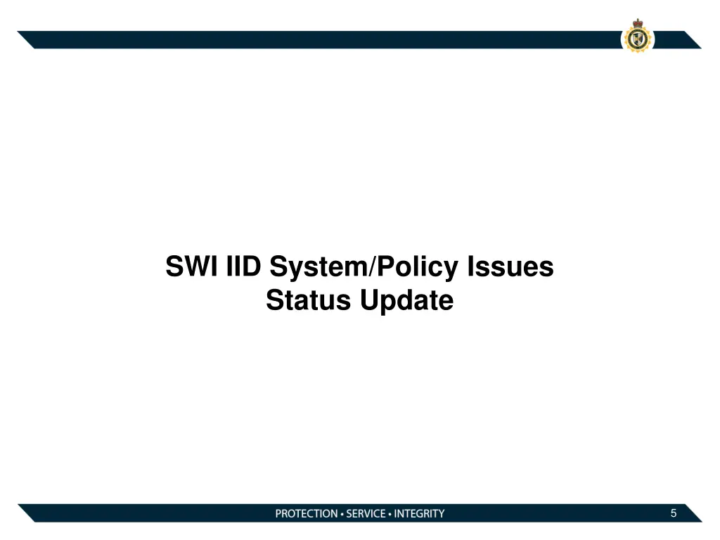 swi iid system policy issues status update