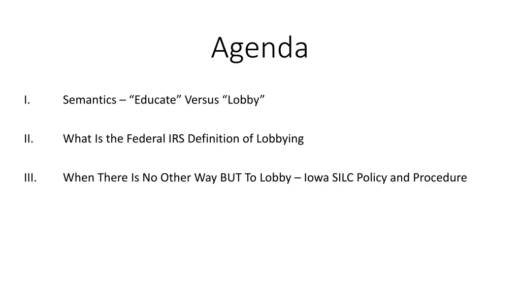 agenda