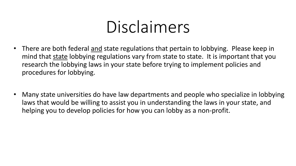 disclaimers