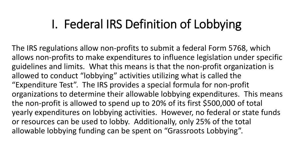 i federal irs definition of lobbying i federal 5