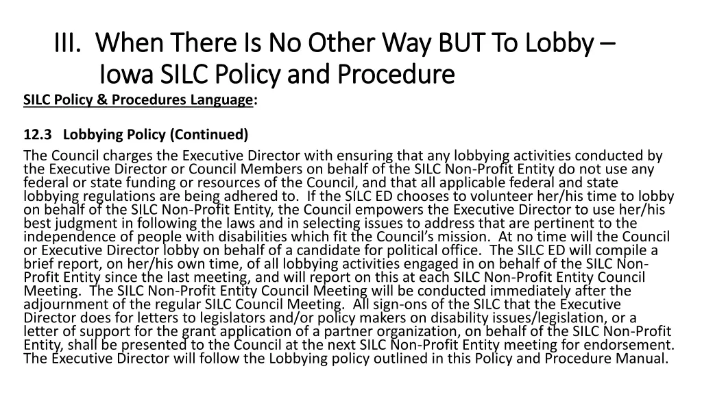 iii when there is no other way but to lobby 21