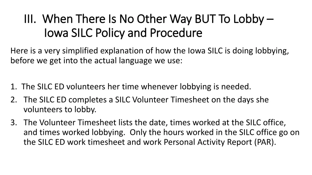 iii when there is no other way but to lobby 6