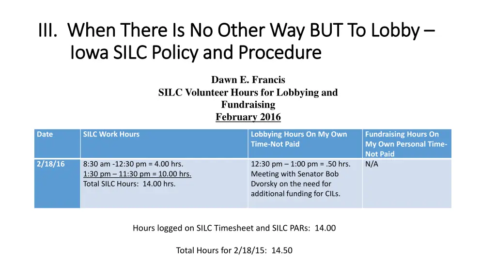 iii when there is no other way but to lobby 7