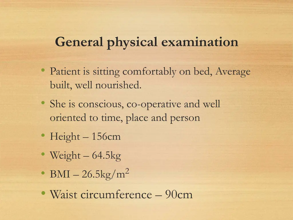 general physical examination