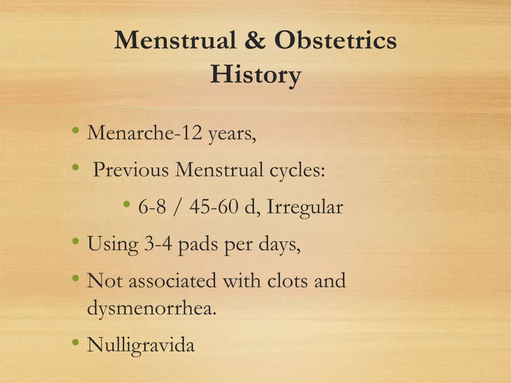 menstrual obstetrics history