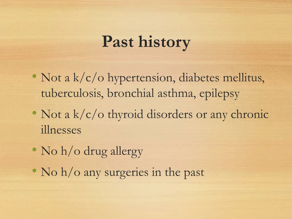 past history