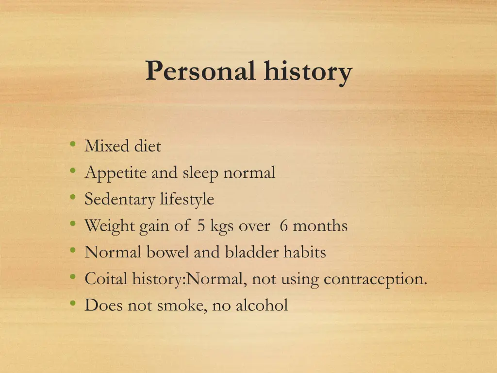 personal history
