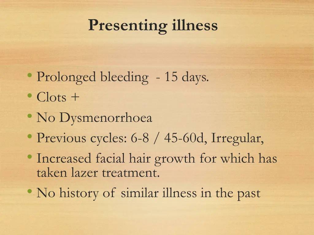 presenting illness