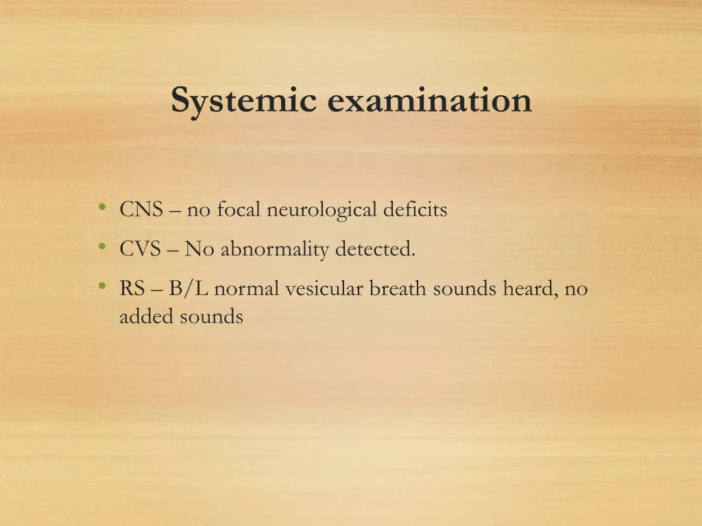 systemic examination