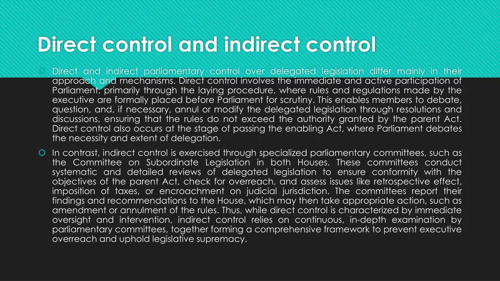 direct control and indirect control