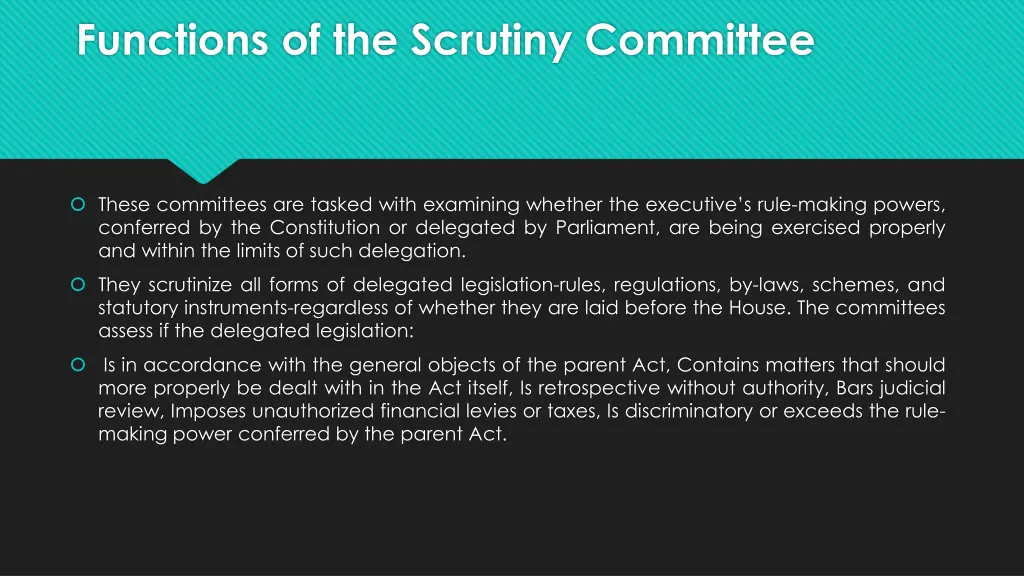functions of the scrutiny committee